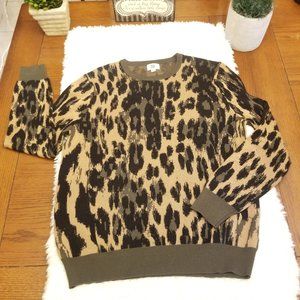YAL Leopard Print Pullover Sweater - Size L